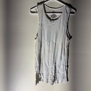 George White Ribbed Tank Top Size 2XL Sleeveless Basic Layering Tee